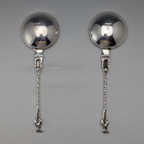 1902年 英国アンティーク 純銀製 スプーン ペア 110g John Millward Banks